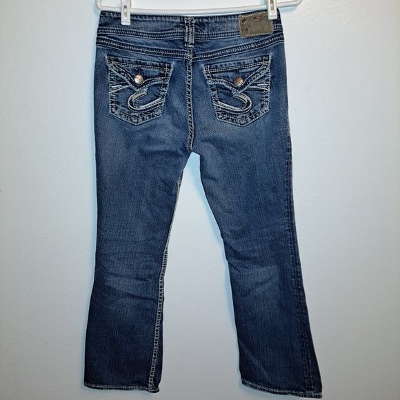 Silver Suki Flap Pocket Jeans With Embroidery - Picture 15 of 15